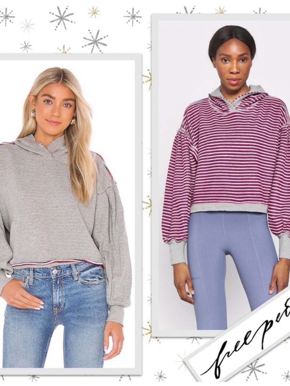 Free People wandering soul reversible hoodie Cropped XS